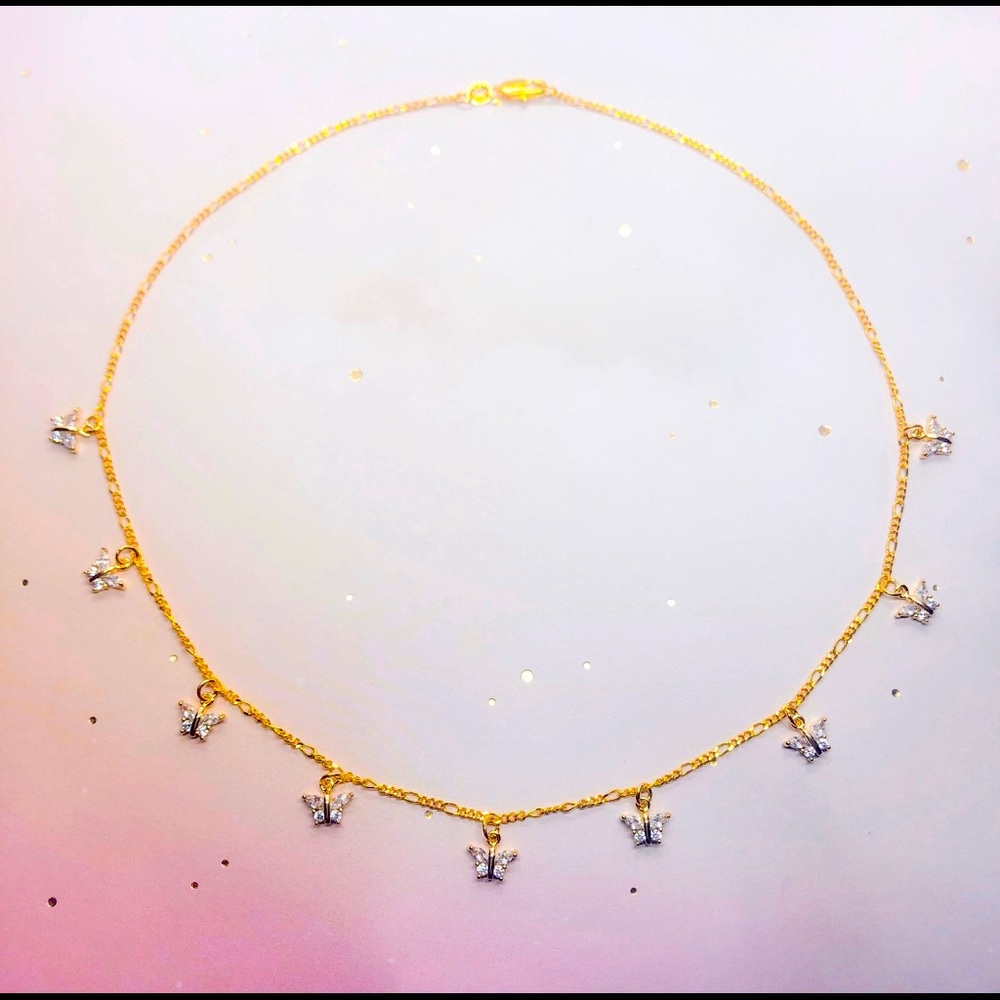 Gold Butterfly Choker Necklace